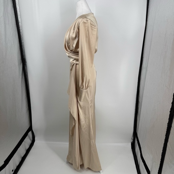 Ieena for Macduggal Long Sleeve Gown in Champagne - Picture 10 of 16